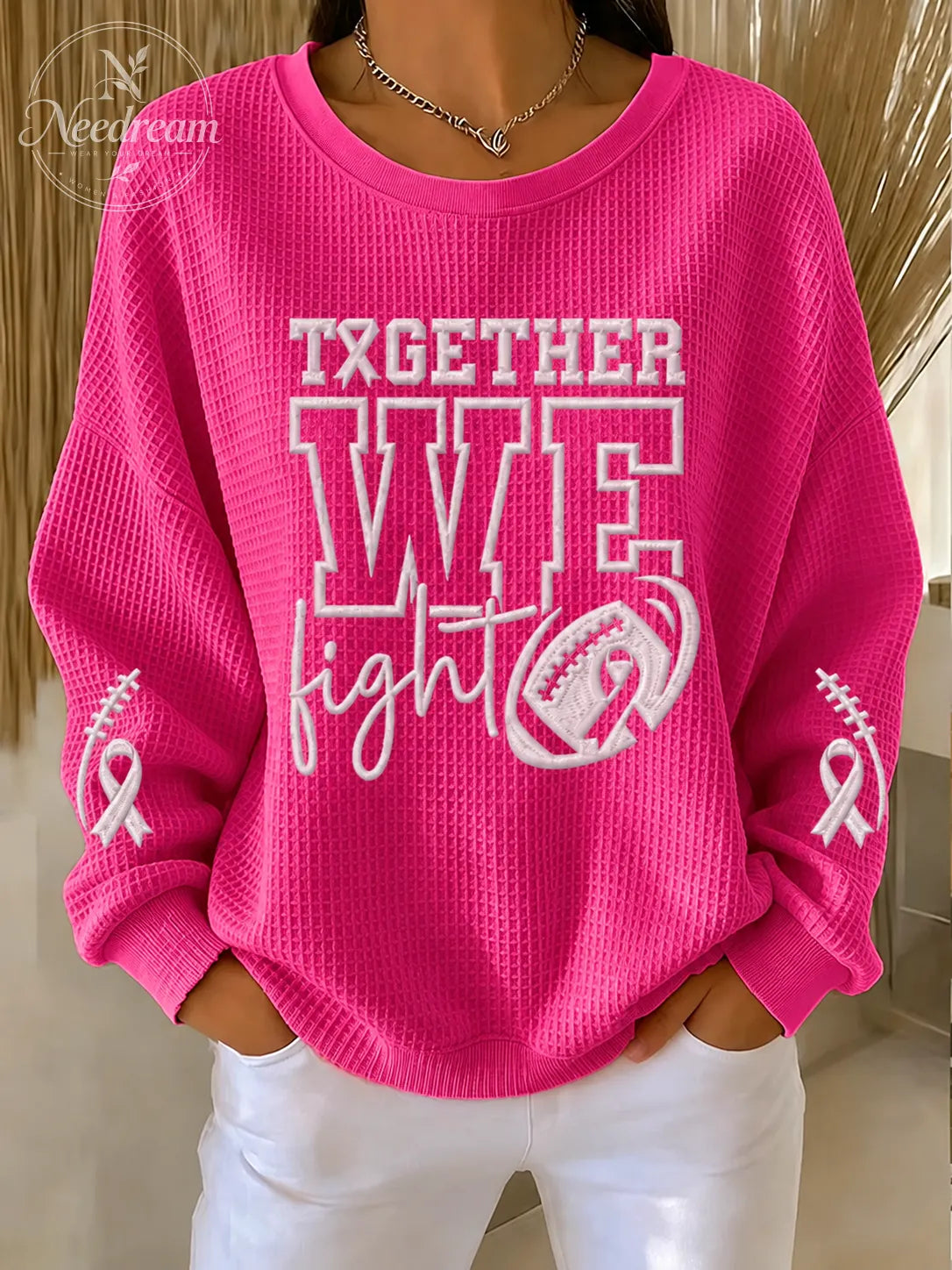 Women'S Breast Cancer Printed Casual Sweatshirt