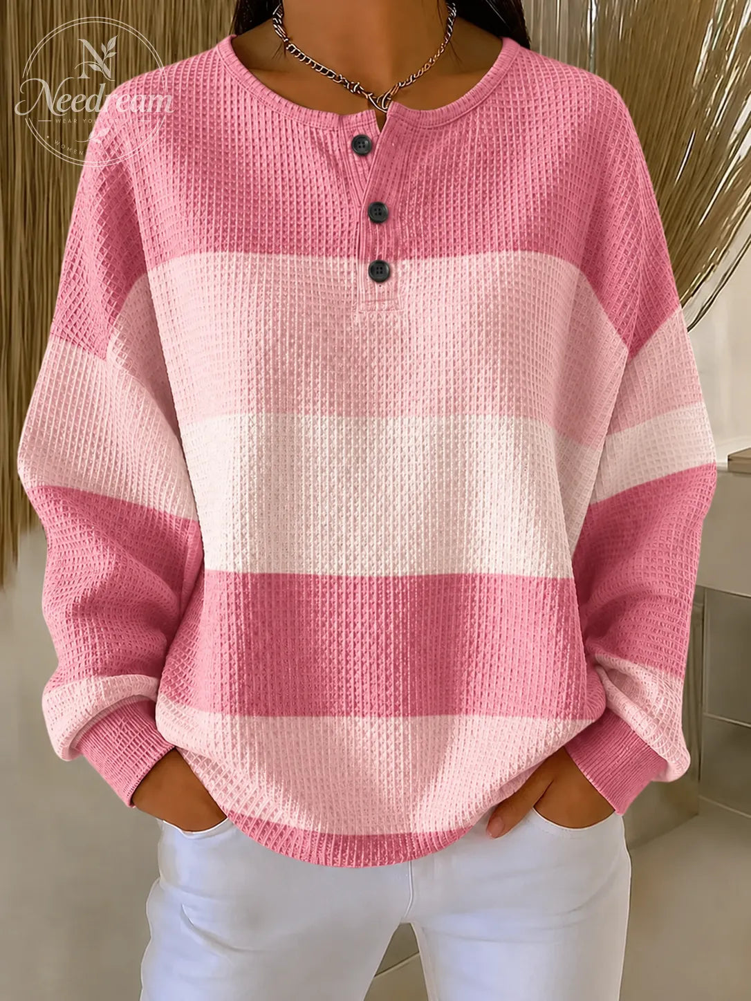 Women Striped Crew Neck Printing Casual Spring/Fall Long Sleeve Sweatshirt
