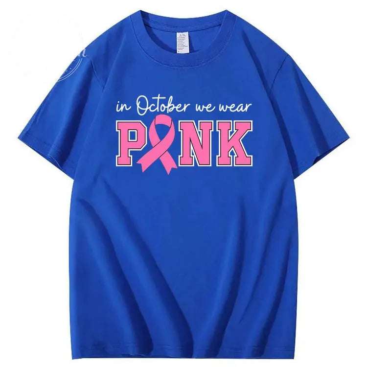In October We Wear Pink Pattern100% Cotton T-Shirt