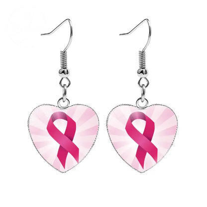 AIDS Breast Prevention Badge Earrings