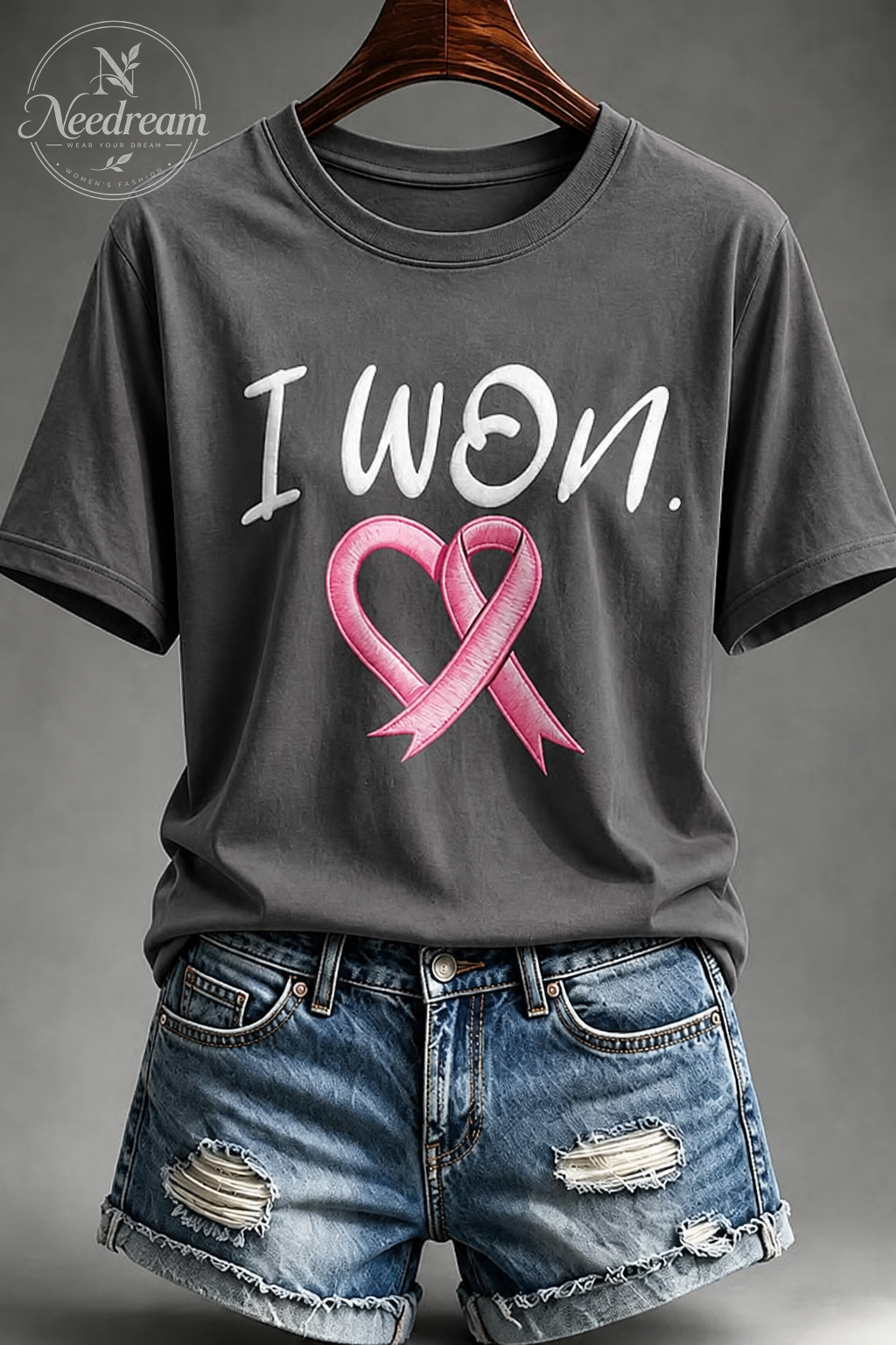 Women's “I Won” Round Neck 100% Cotton T-Shirt