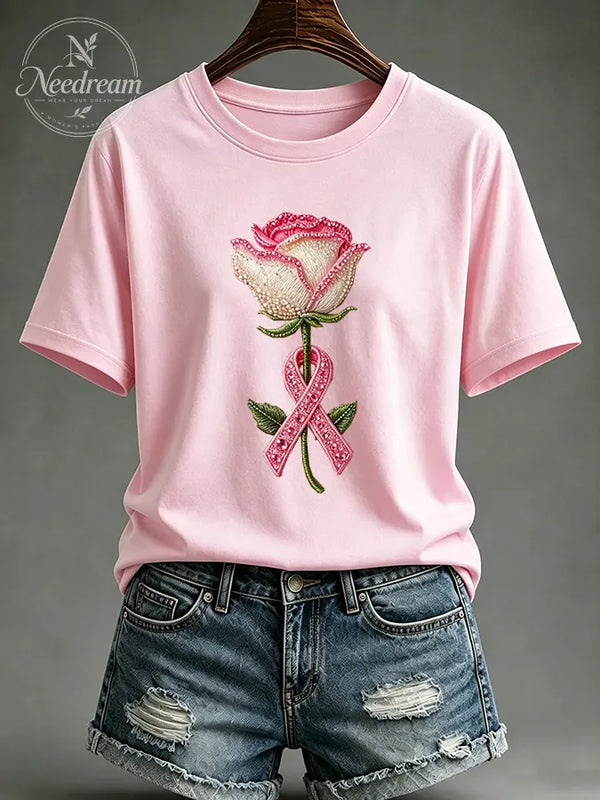 Women's Breast cancer awareness Printed Casual T-Shirt