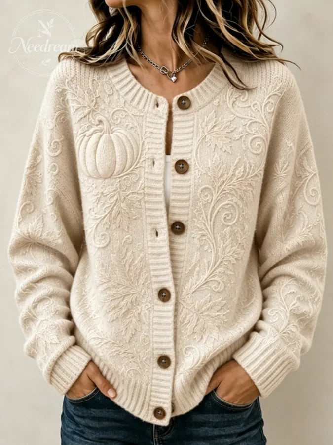 Women'S Casual Printed Knitted Cardigan
