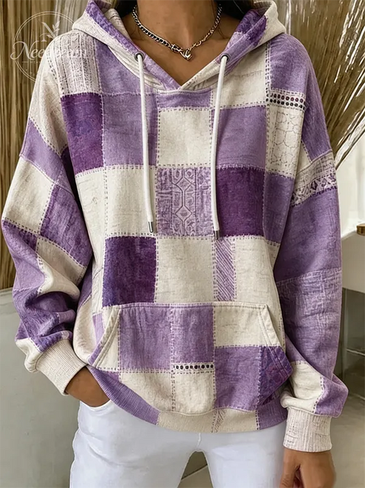 Women's Vintage Hoodie Geometric Hoodie
