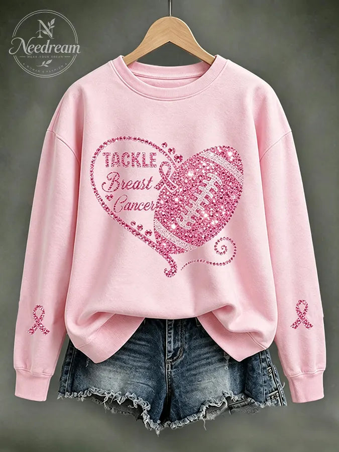 Women'S Breast Cancer Awareness Printed Sweatshirt