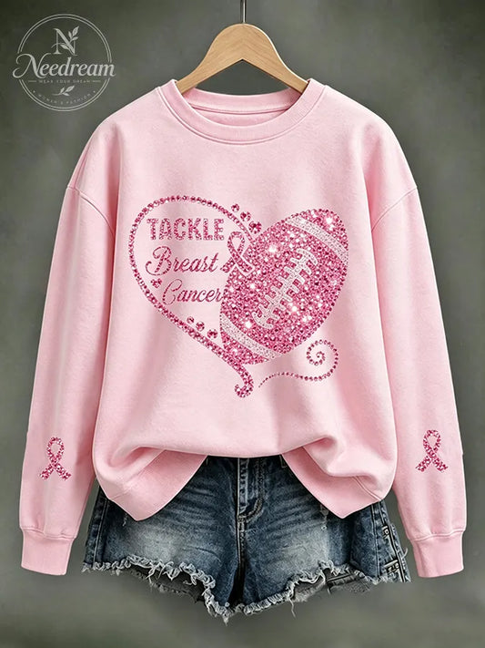 Women'S Breast Cancer Awareness Printed Sweatshirt