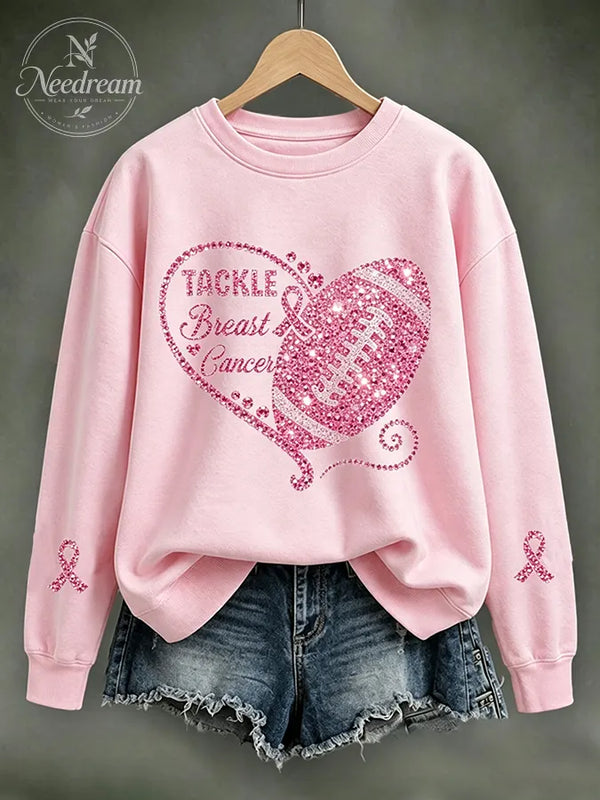 Women'S Breast Cancer Awareness Printed Sweatshirt