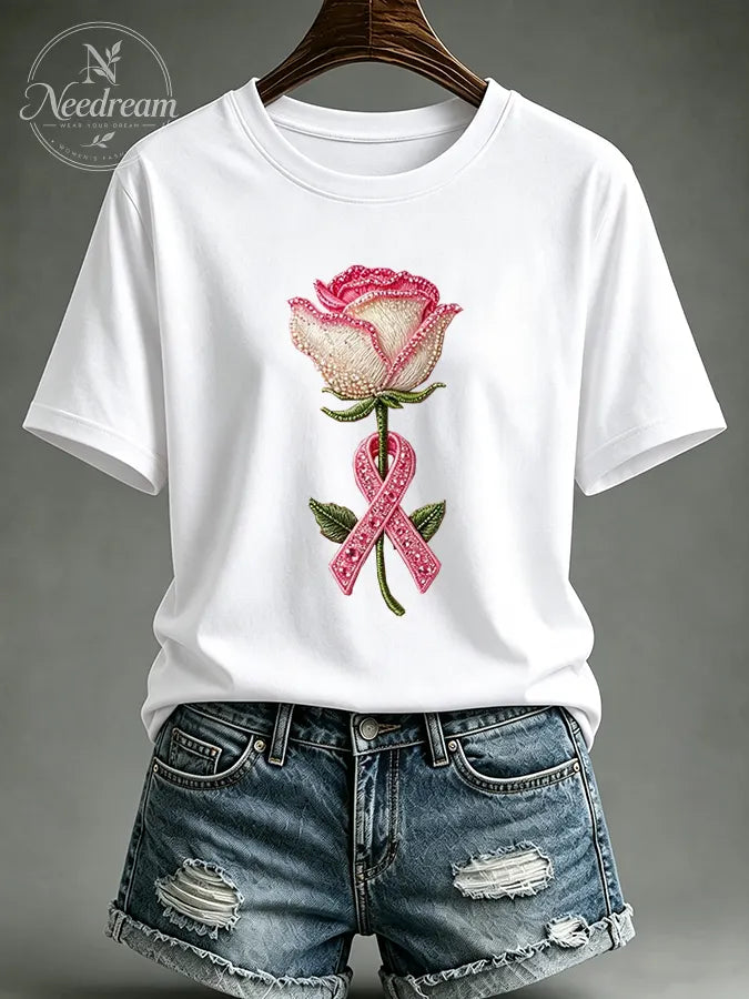 Women's Breast cancer awareness Printed Casual T-Shirt