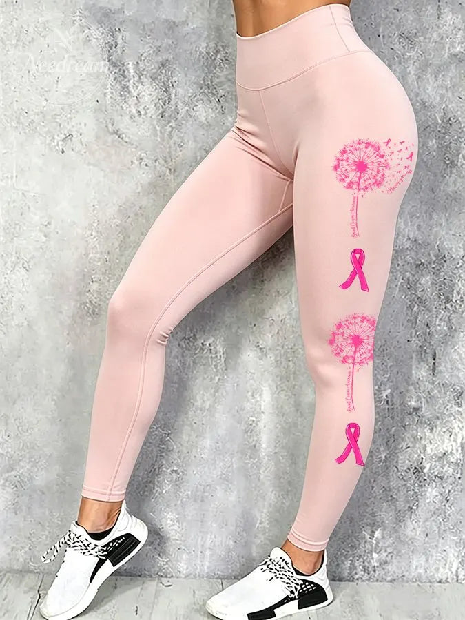 Women'S Breast Cancer Print Leggings