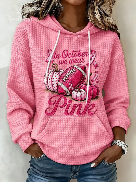 Women'S Pink Rugby Pumpkin Print Sportswear