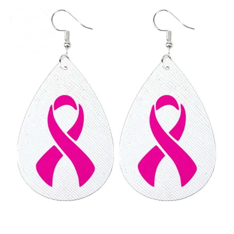 Caring For AIDS Pink Water Drop Earrings