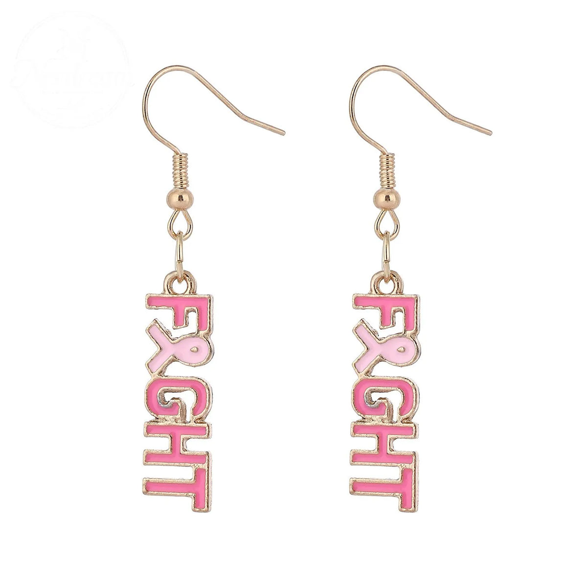 Pink Ribbon Heart Health Breast Cancer Earrings