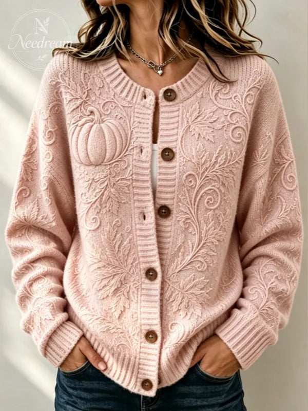Women'S Casual Printed Knitted Cardigan
