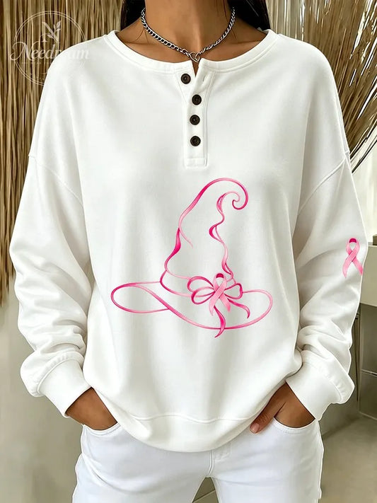 Women's Casual Breast Caner Print Top