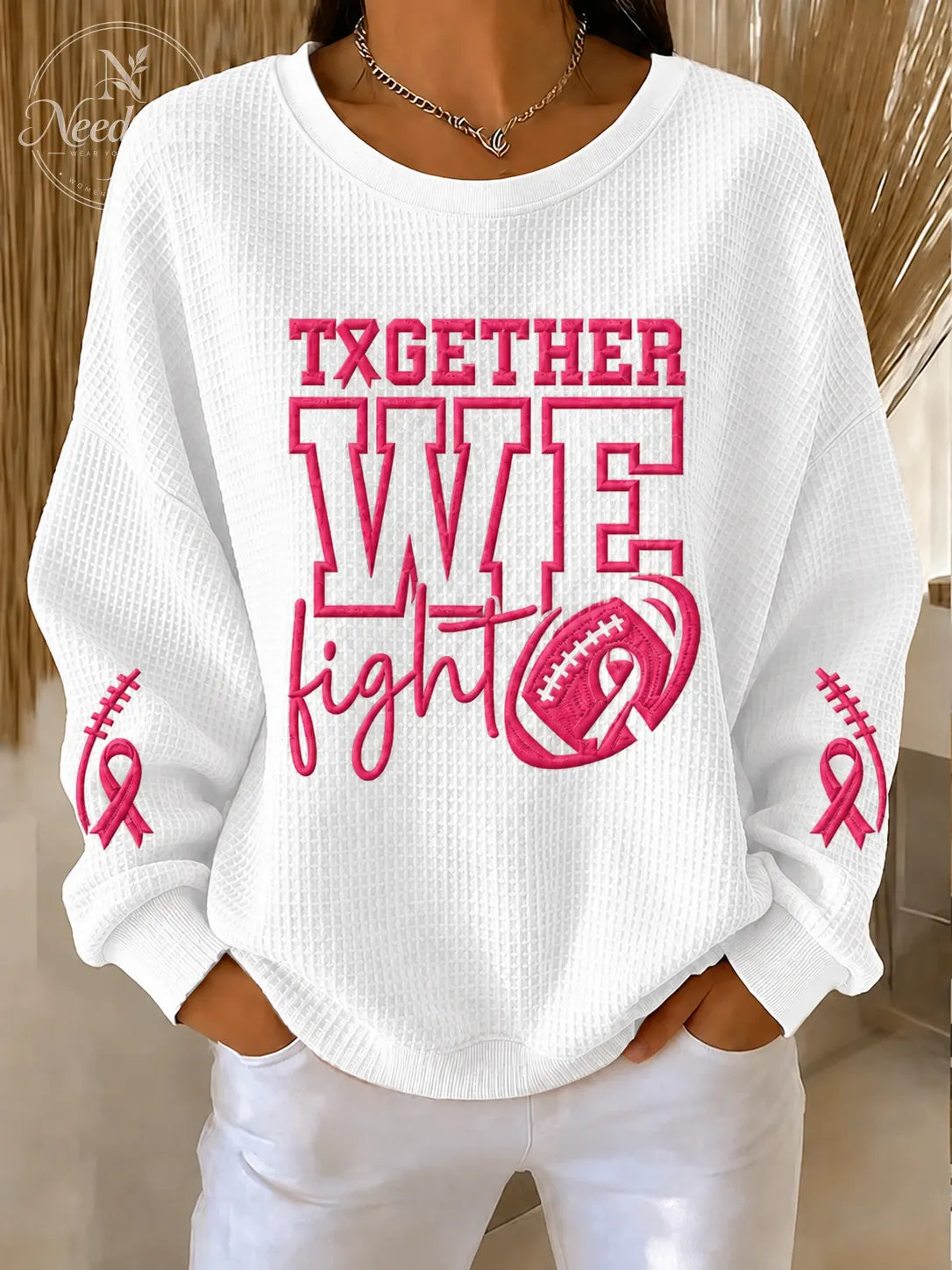 Women'S Breast Cancer Printed Casual Sweatshirt