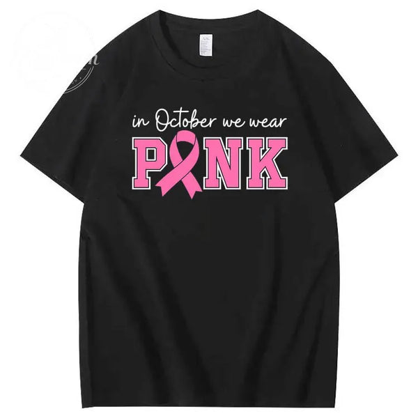 In October We Wear Pink Pattern100% Cotton T-Shirt