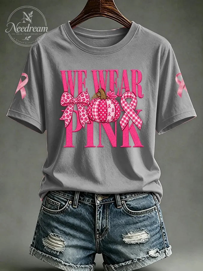 Women'S Casual, I Wear A Pink Printed T-Shirt For Myself