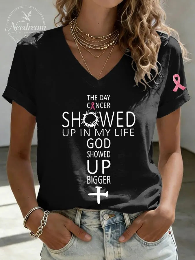 Women'S Breast Cancer Awareness Printed Casual T-Shirt