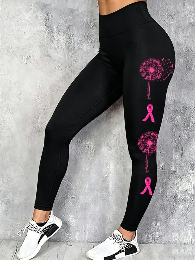 Women'S Breast Cancer Print Leggings