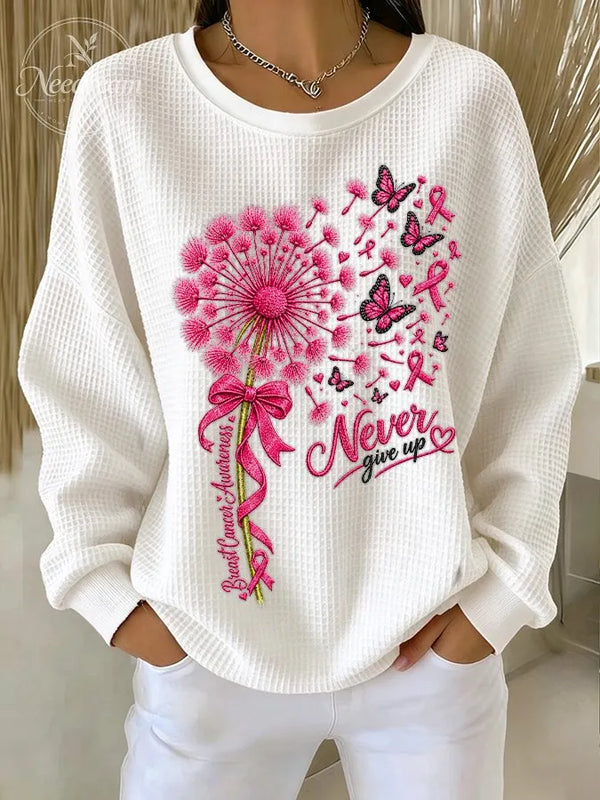 Women'S Dandelion Printed Waffle Sweatshirt