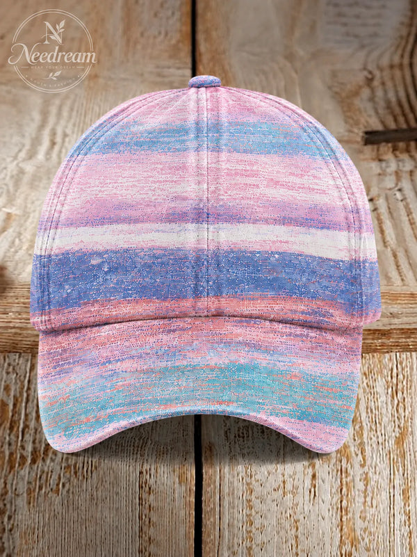 Unisex Pink Gradient Print Breast Cancer Awareness Support Hat