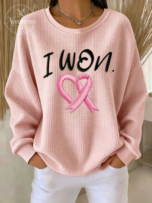 Women'S I WON Waffle Sweatshirt