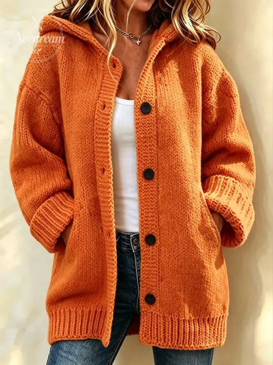 Women'S Casual Hooded Cardigan
