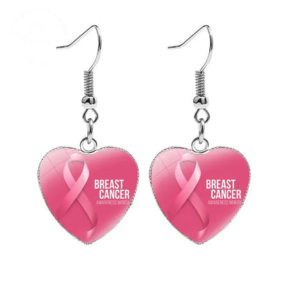 AIDS Breast Prevention Badge Earrings