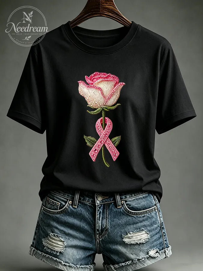 Women's Breast cancer awareness Printed Casual T-Shirt