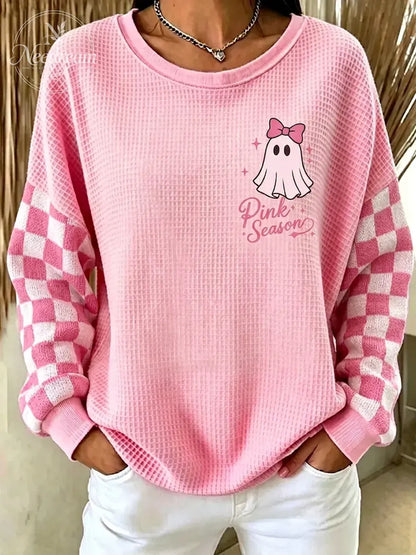 Women'S Breast Cancer Publicity Art Print Waffle Sweatshirt