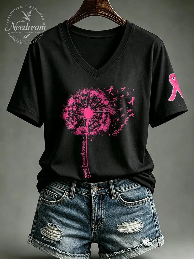 Women's Never Giver Up Print T-shirt