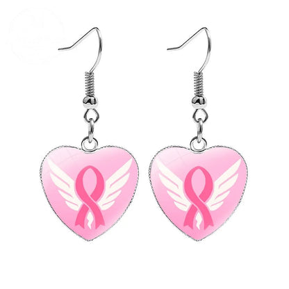 AIDS Breast Prevention Badge Earrings