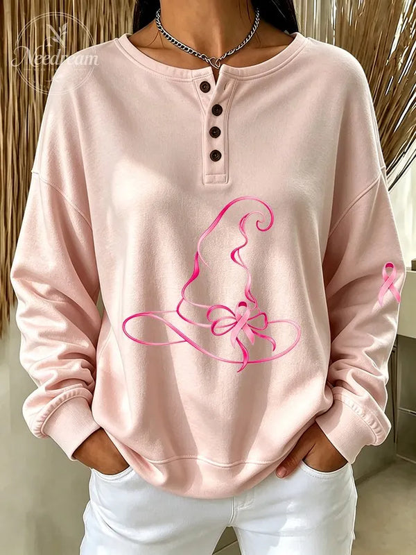 Women's Casual Breast Caner Print Top