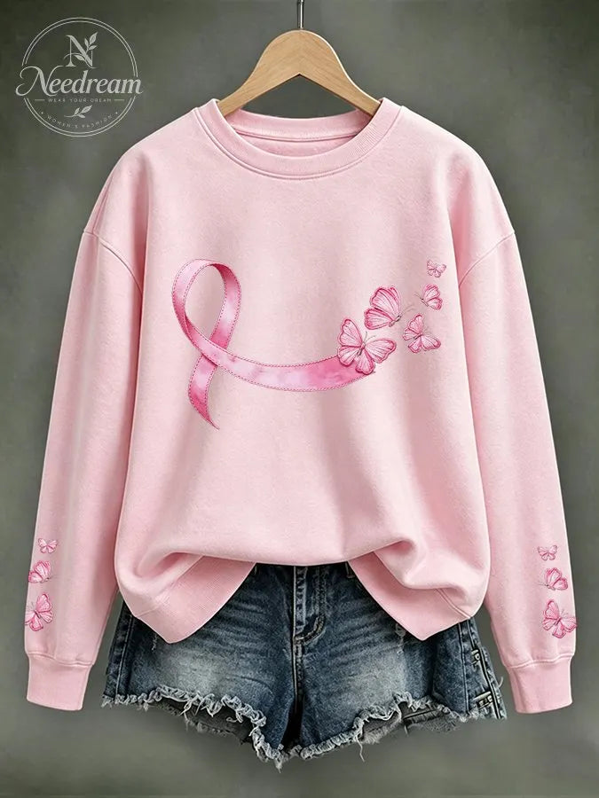 Women'S Breast Cancer Awareness Month Print Sweatshirt