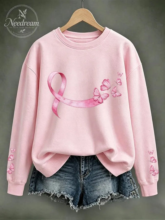 Women'S Breast Cancer Awareness Month Print Sweatshirt