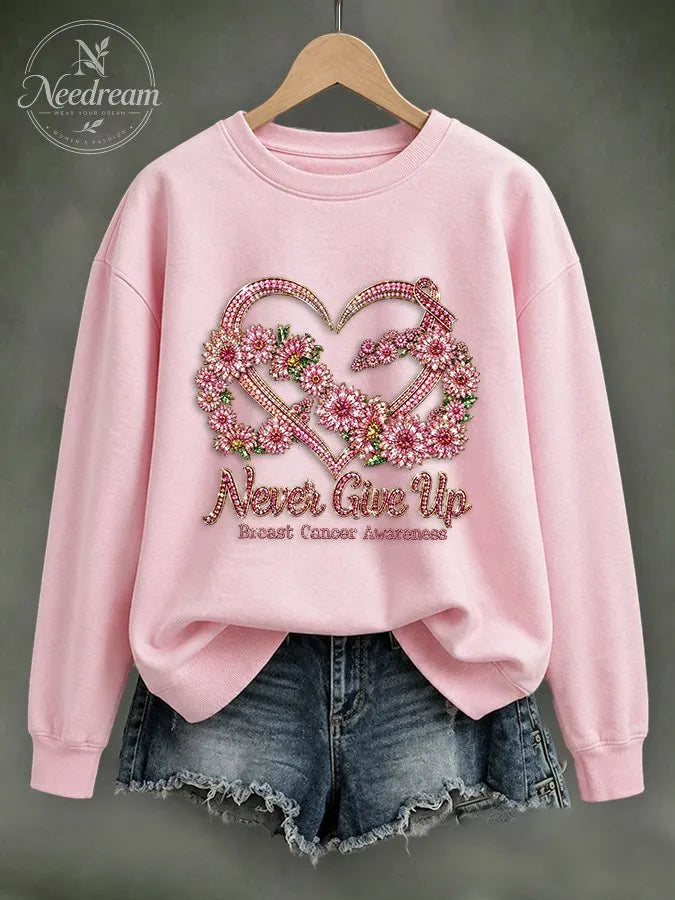 Women'S Breast cancer awareness Print Sweatshirt