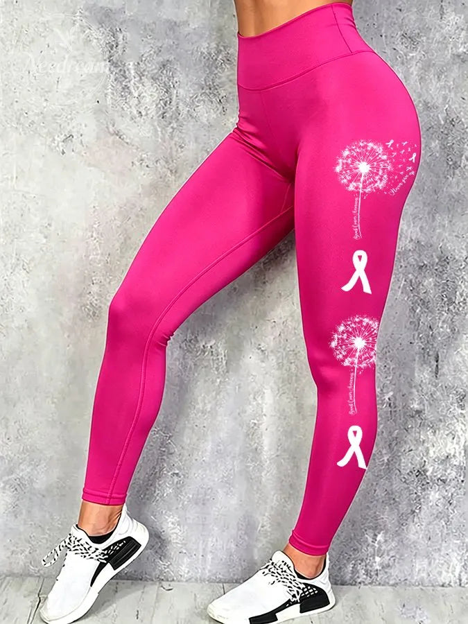 Women'S Breast Cancer Print Leggings