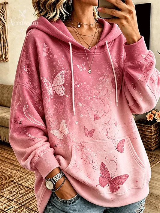 Women's Ombre Butterfly Graphic Hoodie