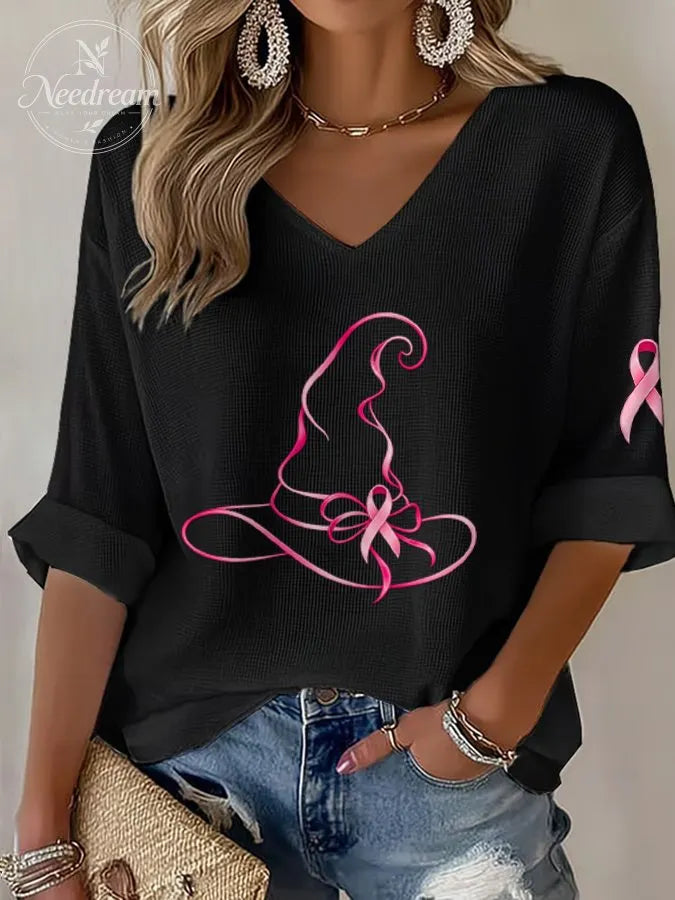 Women's Breast cancer awareness  Waffle Top