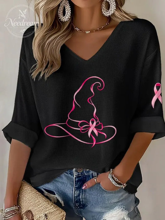 Women's Breast cancer awareness  Waffle Top