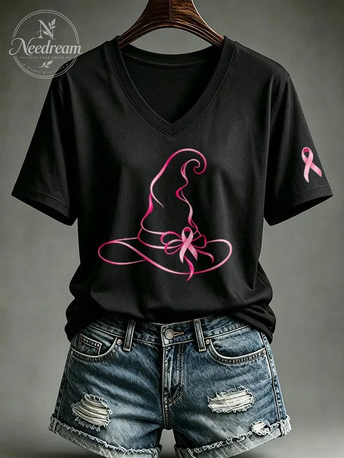 Women's Breast cancer awareness Print T-shirt