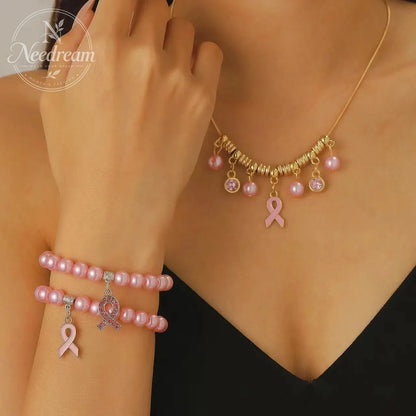 Red Ribbon Love Milk Day Festival Beaded Bracelet