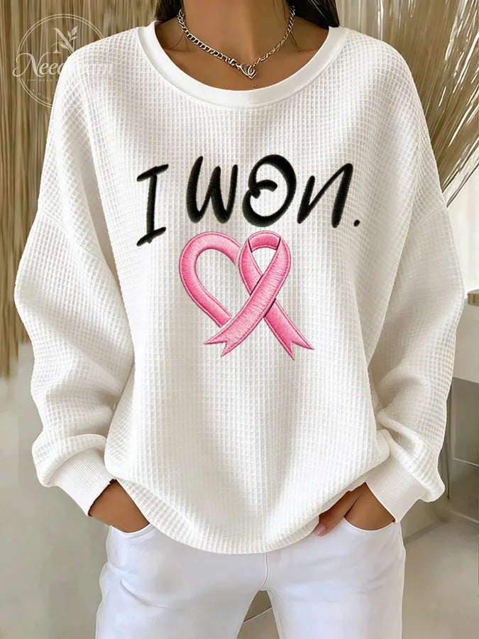 Women'S I WON Waffle Sweatshirt