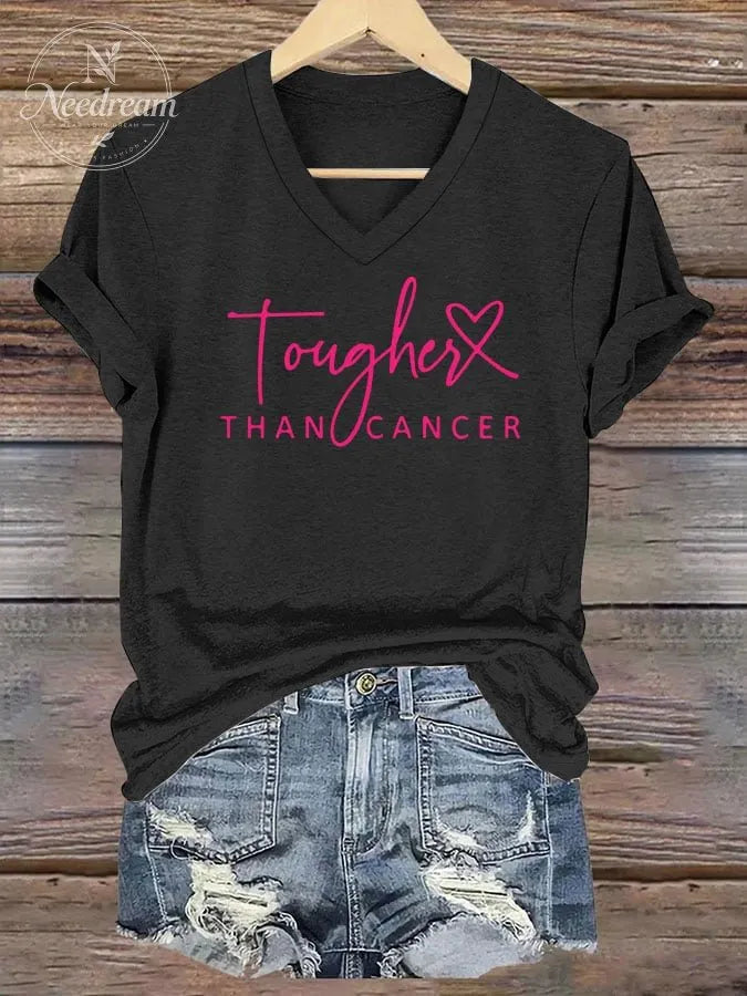 Women's Breast Cancer Printed Short Sleeve T-shirt