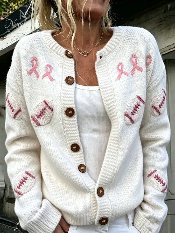 Women's Rugby Breast Cancer Awareness Month Cardigan