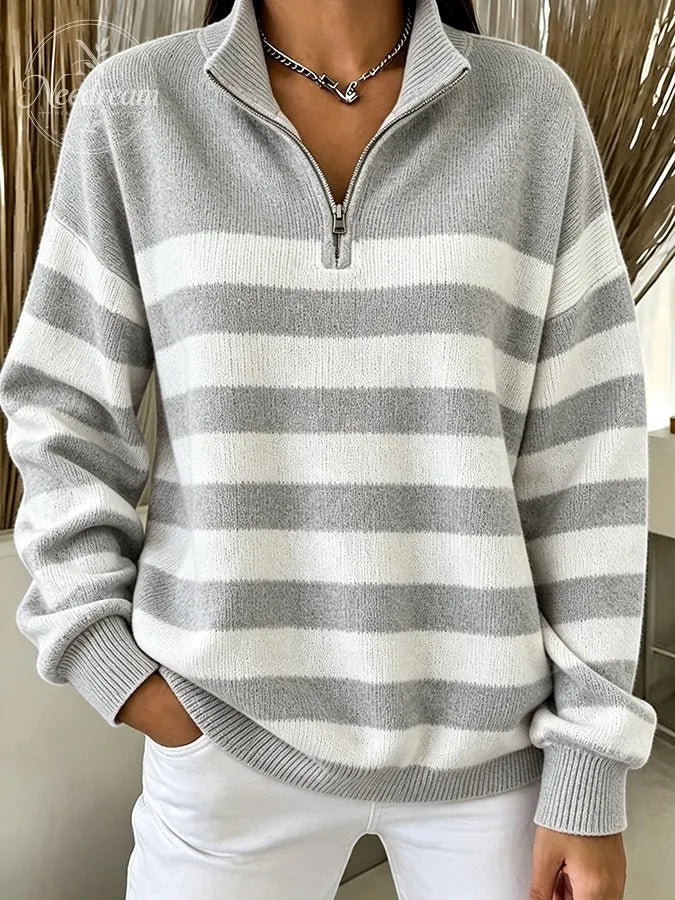 Women'S Breast Cancer Collared zip-up sweatshirt