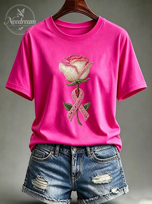 Women's Breast cancer awareness Printed Casual T-Shirt