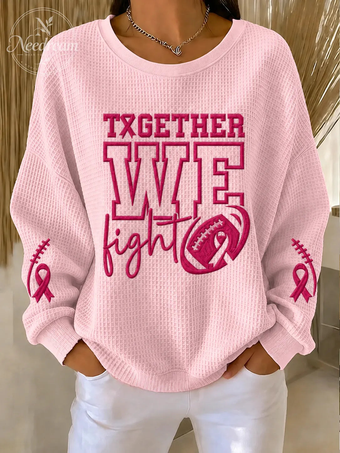 Women'S Breast Cancer Printed Casual Sweatshirt